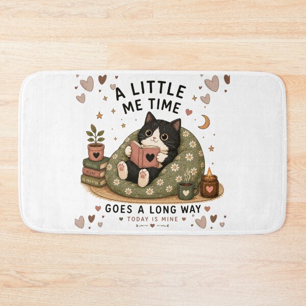Item preview, A Little Me Time Goes a Long Way – Cute Reading Cat | Cozy Book Lover & Self Care Kawaii Cat Design designed and sold by 1234saad.