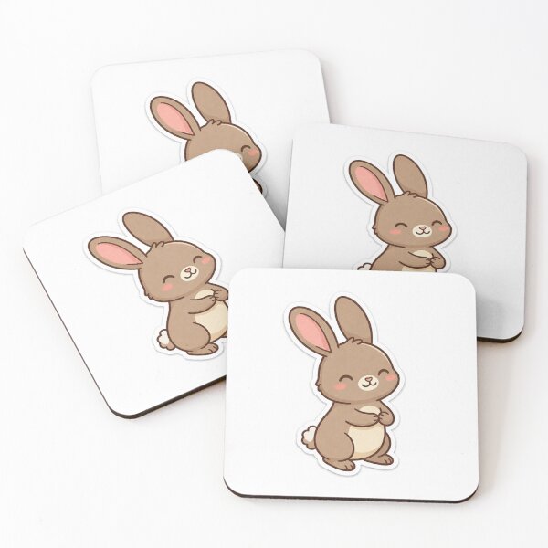 Item preview, Cute Kawaii Standing Soft Brown Bunny Sticker | Anime Style Fluffy Rabbit Art | Gift for Animal Lovers designed and sold by Chipkooo.