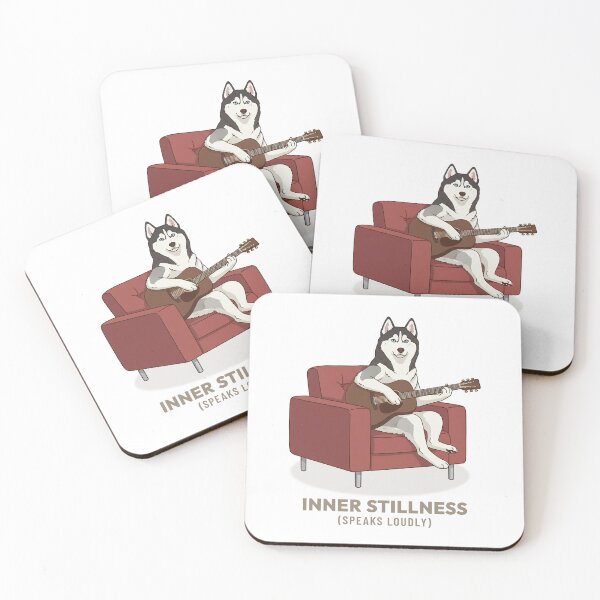 Item preview, Siberian Husky Playing Guitar Acoustic Music Vintage Aesthetic designed and sold by COZY VINTAGE animal.