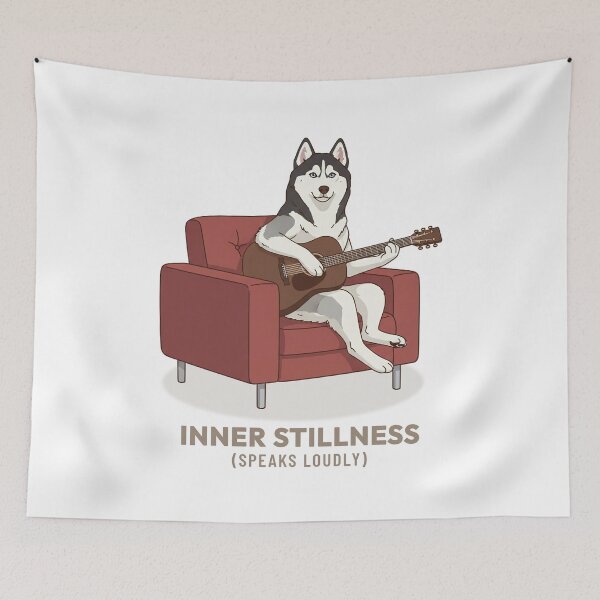 Item preview, Siberian Husky Playing Guitar Acoustic Music Vintage Aesthetic designed and sold by COZY VINTAGE animal.