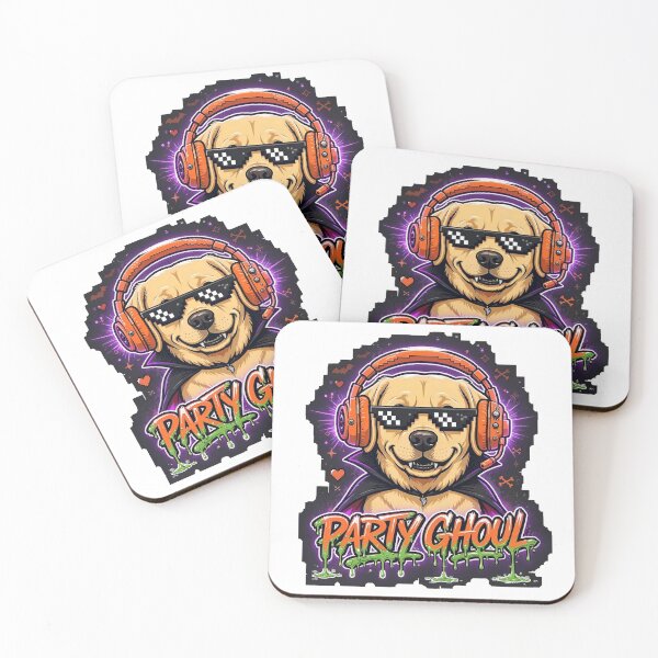 Item preview, Party Ghoul Dog Halloween Funny DJ Golden Retriever Vampire Costume designed and sold by KnrNazimTHRE4DS.