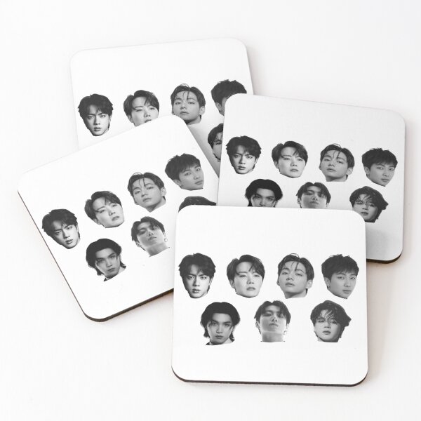 Item preview, BTS All 7 Members Black and White Portrait Collage - OT7 Kpop Graphic designed and sold by Mooncreates7.