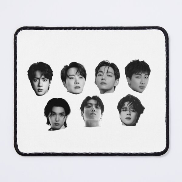 Item preview, BTS All 7 Members Black and White Portrait Collage - OT7 Kpop Graphic designed and sold by Mooncreates7.