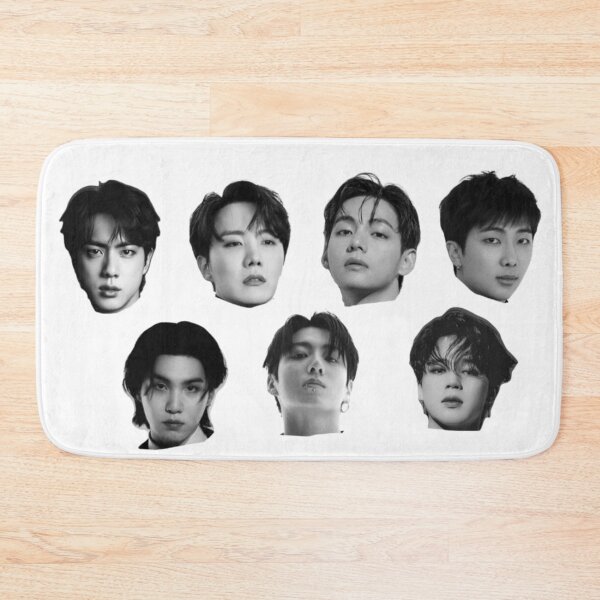 Item preview, BTS All 7 Members Black and White Portrait Collage - OT7 Kpop Graphic designed and sold by Mooncreates7.