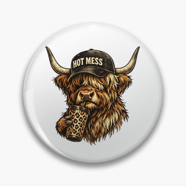 Item preview, Hot Mess Highland Cow Cap and Cup designed and sold by NovaCraft30.