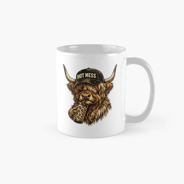 Item preview, Hot Mess Highland Cow Cap and Cup designed and sold by NovaCraft30.