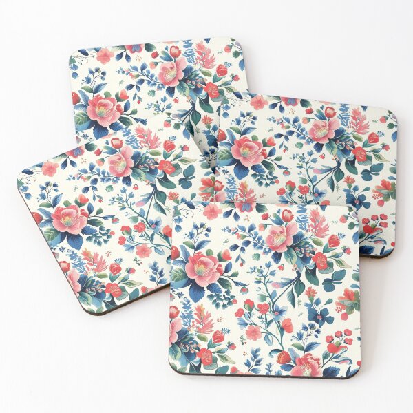 Item preview, Watercolor Floral Garden A Line Dress with Pink Blue Botanical Pattern designed and sold by FestivityFinds.