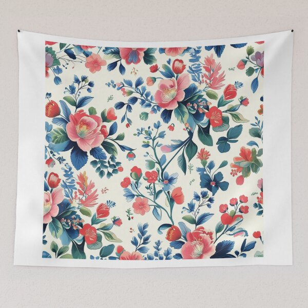Item preview, Watercolor Floral Garden A Line Dress with Pink Blue Botanical Pattern designed and sold by FestivityFinds.