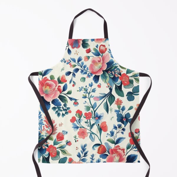 Item preview, Watercolor Floral Garden A Line Dress with Pink Blue Botanical Pattern designed and sold by FestivityFinds.