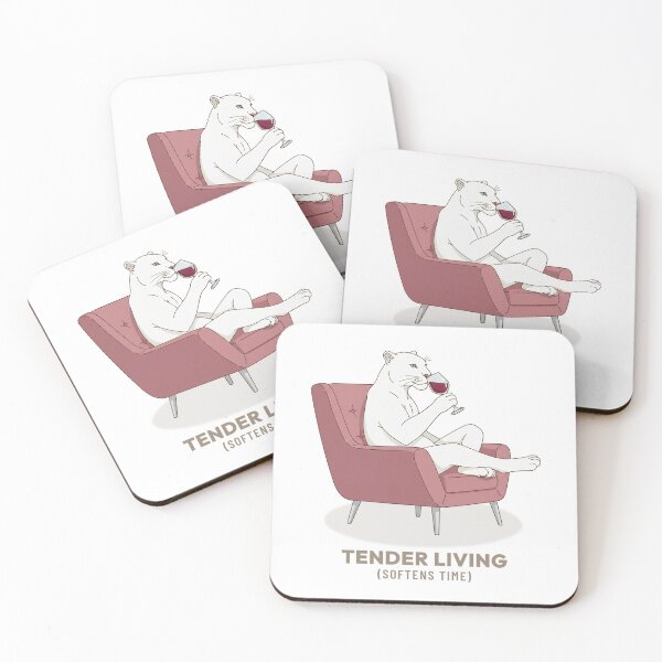 Item preview, White Panther Drinking Wine Relaxing Evening Vintage Aesthetic designed and sold by COZY VINTAGE animal.