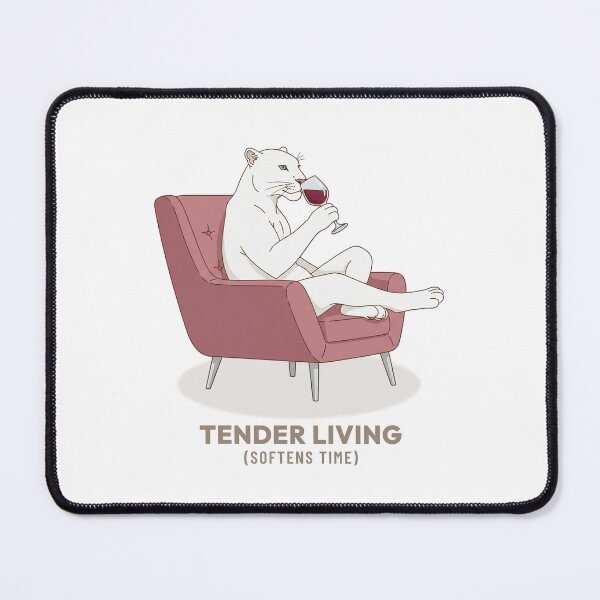 Item preview, White Panther Drinking Wine Relaxing Evening Vintage Aesthetic designed and sold by COZY VINTAGE animal.