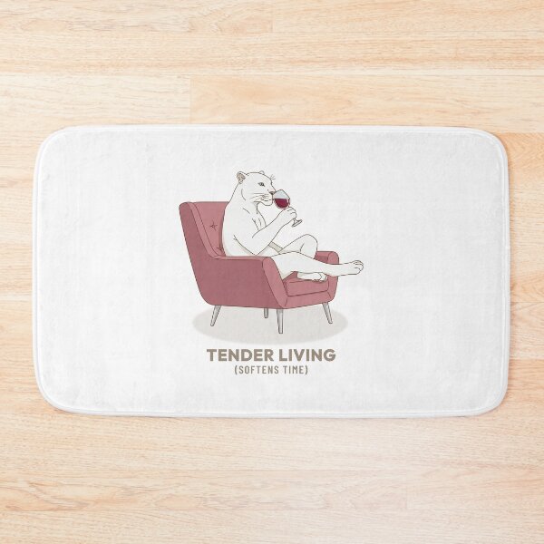 Item preview, White Panther Drinking Wine Relaxing Evening Vintage Aesthetic designed and sold by COZY VINTAGE animal.