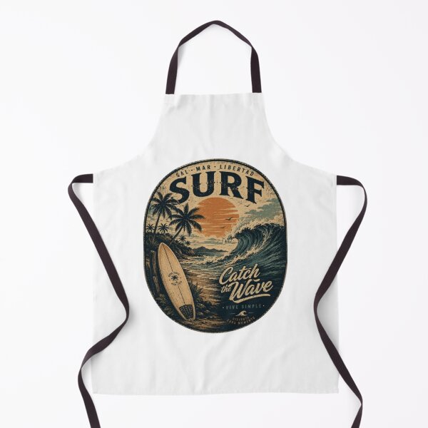 Item preview, Retro Vintage Surf - Catch the Wave, Surfboard and Tropical Sunset designed and sold by victorstudioart.