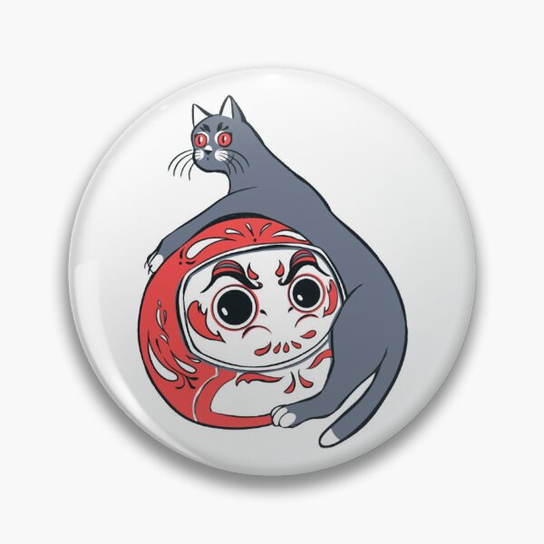 Item preview, Cute Cat Resting On Daruma Doll Japanese Folklore Art designed and sold by Kikinomiarts.