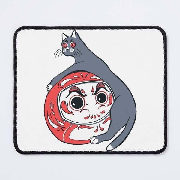 Item preview, Cute Cat Resting On Daruma Doll Japanese Folklore Art designed and sold by Kikinomiarts.
