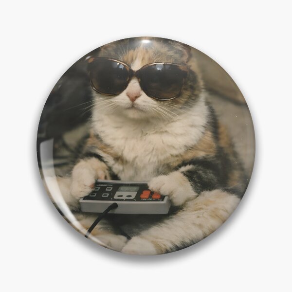 Item preview, Cool Gamer Cat Vintage Wall Art | Retro Gaming Feline Portrait | Nostalgic Film Grain Photography Aesthetic Print designed and sold by PaintedPixels01.