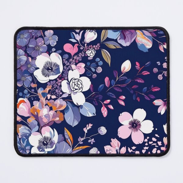 Item preview, Luxury Dark Floral Botanical Laptop Sleeve | Navy Blue Pink Purple Flower Garden Design designed and sold by FestivityFinds.