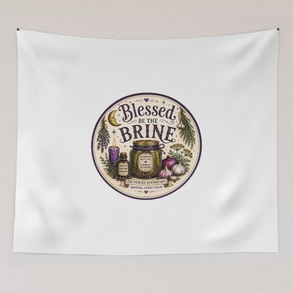 Item preview, Funny Pickle Blessed be the Brine Sticker designed and sold by Imagine Ink Design Studio.