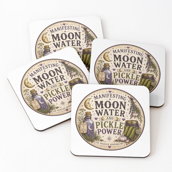 Item preview, Funny Pickle Manifesting Moon Water & Pickle Power Sticker designed and sold by Imagine Ink Design Studio.