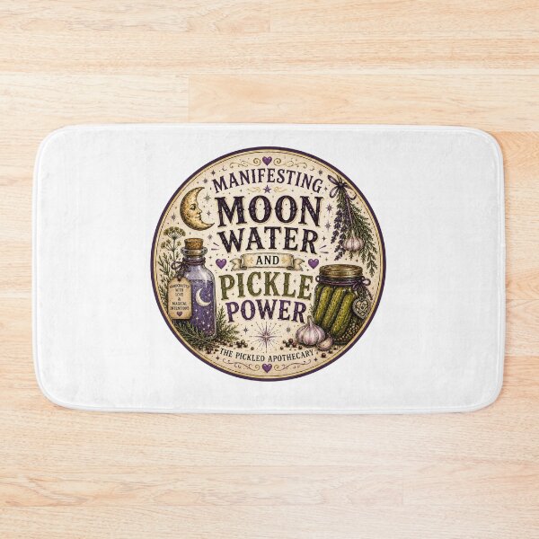 Item preview, Funny Pickle Manifesting Moon Water & Pickle Power Sticker designed and sold by Imagine Ink Design Studio.