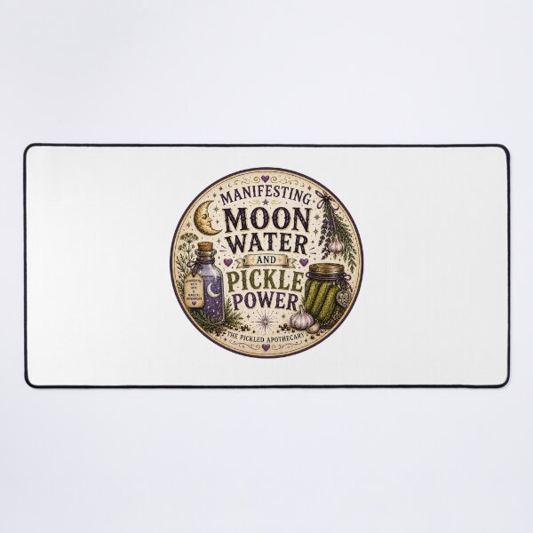 Item preview, Funny Pickle Manifesting Moon Water & Pickle Power Sticker designed and sold by Imagine Ink Design Studio.