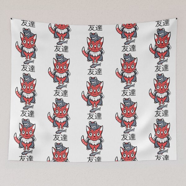 Item preview, Quirky Cat And Friends Cute Anime Kanji Friendship Graphic designed and sold by Kikinomiarts.