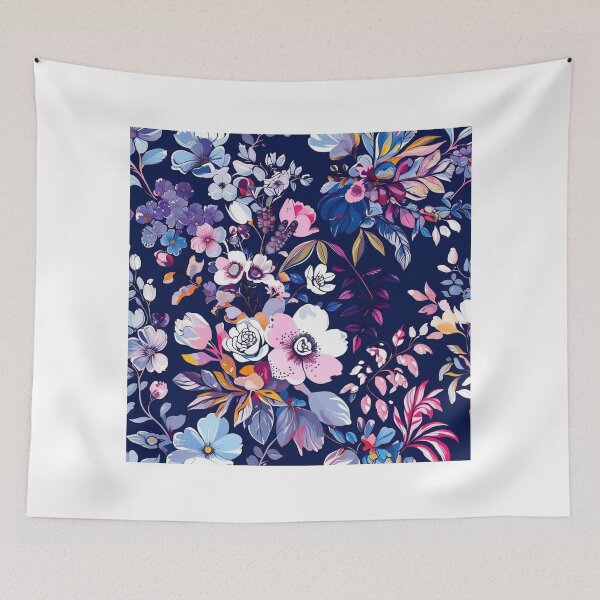 Item preview, Luxury Dark Floral Botanical Phone Case | Navy Blue Pink Purple Flower Garden Pattern designed and sold by FestivityFinds.