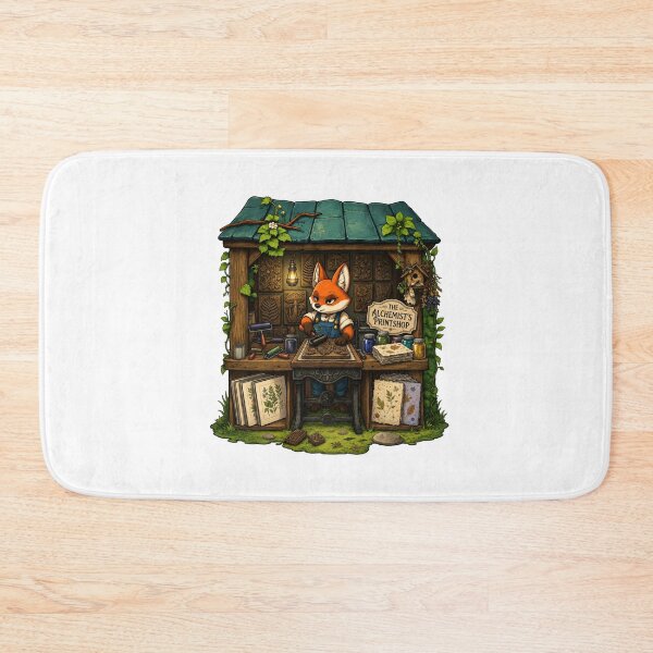 Item preview, The Alchemist's Printshop | Enchanted Fox Botanical Printer | Magical Nature Press | Cottagecore Fantasy Workshop | Woodland Artisan designed and sold by MrDev.