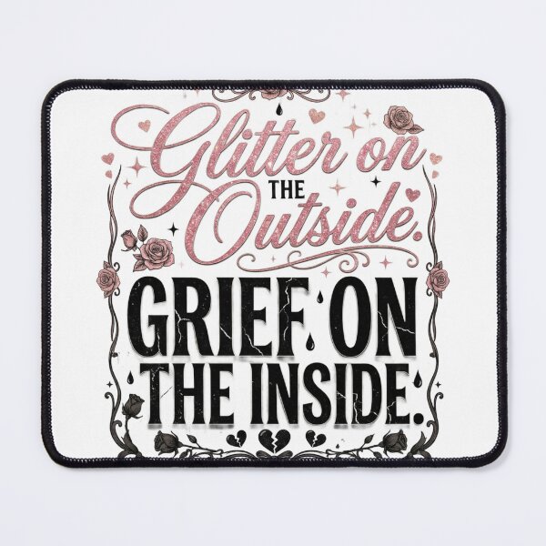 Item preview, Glitter On The Outside Grief On The Inside Sad Girl Design designed and sold by InkroarCo.