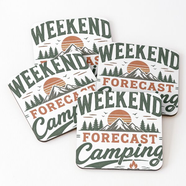 Item preview, Weekend Forecast Camping Retro Sunset Outdoor Adventure designed and sold by Irfanmulyana.