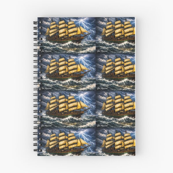 Item preview, Storm‑Forged Majesty — Lightning Ship at Sea designed and sold by The Art Queen Of Michigan .