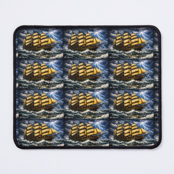 Item preview, Storm‑Forged Majesty — Lightning Ship at Sea designed and sold by The Art Queen Of Michigan .
