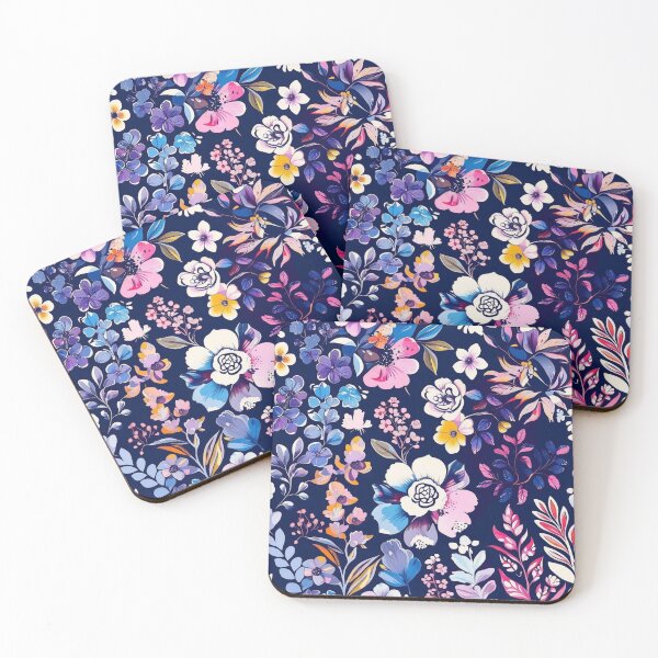 Item preview, Luxury Botanical Floral Pattern iPhone Case | Navy Blue Pink Purple Flower Garden Design designed and sold by FestivityFinds.
