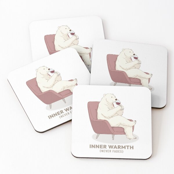 Item preview, Polar Bear Drinking Wine Cozy Evening Vintage Aesthetic designed and sold by COZY VINTAGE animal.