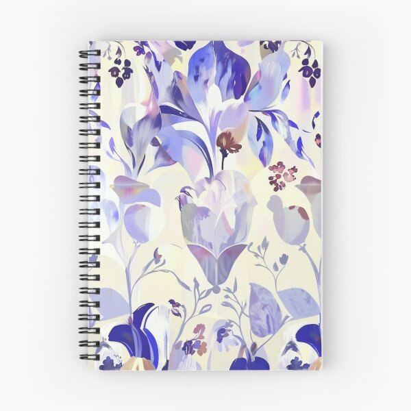 Item preview, Blue Iris Watercolor Floral Pattern Journal with Elegant Botanical Design designed and sold by FestivityFinds.