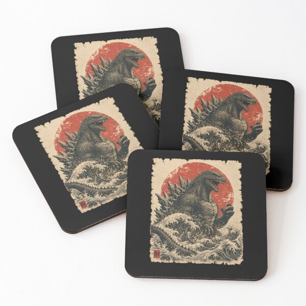 Item preview, Retro Vintage Japanese Godzilla Great Wave  designed and sold by bobcatmarty.