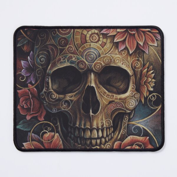 Item preview, Ornamental Floral Skull with Roses and Gothic Swirls designed and sold by AldricFenlow.