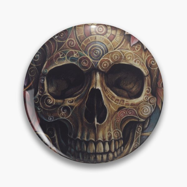 Item preview, Ornamental Floral Skull with Roses and Gothic Swirls designed and sold by AldricFenlow.