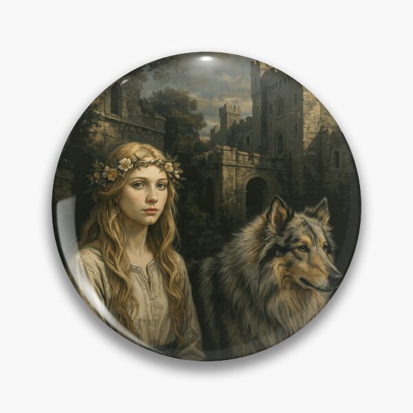 Item preview, Medieval Forest Guardian with Wolf and Ancient Castle designed and sold by AldricFenlow.