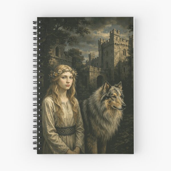 Item preview, Medieval Forest Guardian with Wolf and Ancient Castle designed and sold by AldricFenlow.