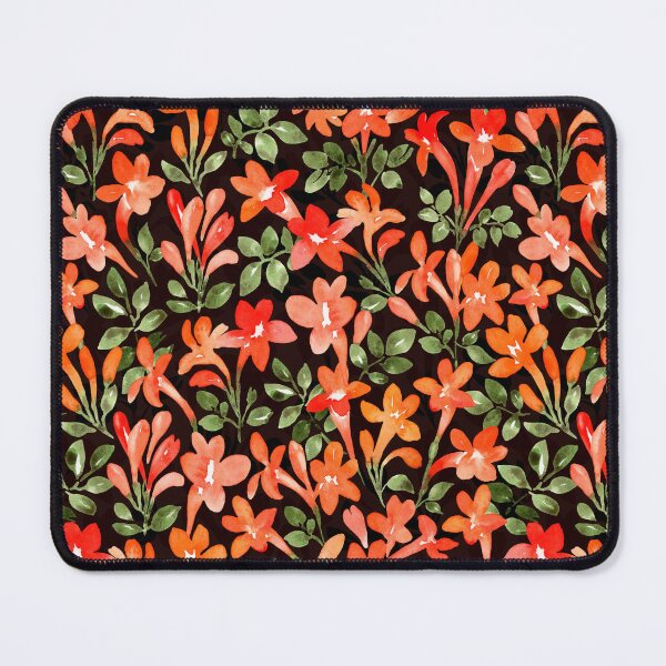Item preview, Red Orange Honeysuckle Flowers Pattern in Watercolor designed and sold by andrebalest.art.