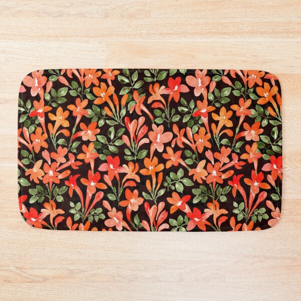 Item preview, Red Orange Honeysuckle Flowers Pattern in Watercolor designed and sold by andrebalest.art.