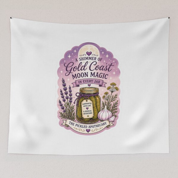 Item preview, Gold Coast Moon Magic Pickle Sticker designed and sold by Imagine Ink Design Studio.