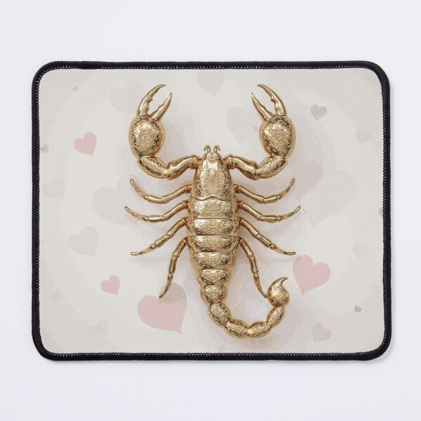 Item preview, Golden Scorpio Zodiac with Romantic Heart Pattern designed and sold by AldricFenlow.