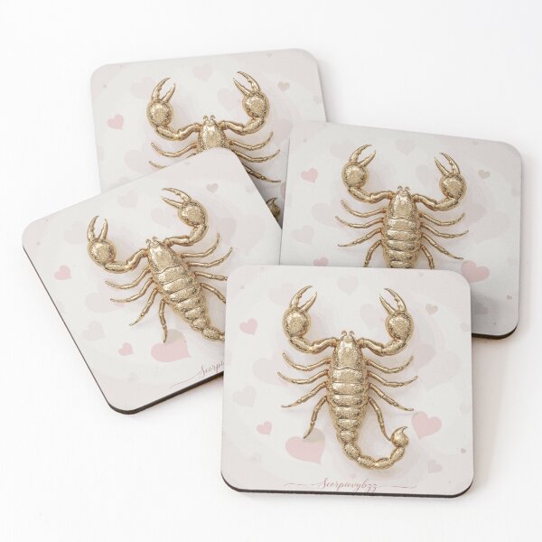 Item preview, Golden Scorpio Zodiac with Romantic Heart Pattern designed and sold by AldricFenlow.