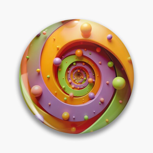 Item preview, Colorful Spiral with Floating Spheres designed and sold by Vicky Brago-Mitchell®.