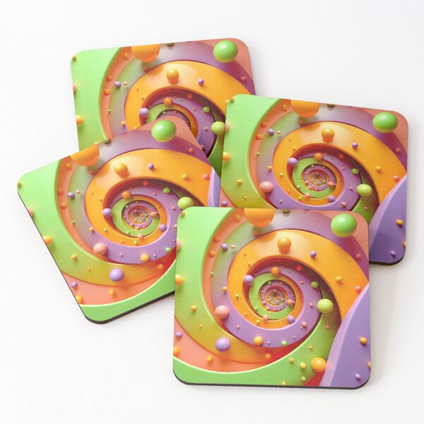 Item preview, Colorful Spiral with Floating Spheres designed and sold by Vicky Brago-Mitchell®.