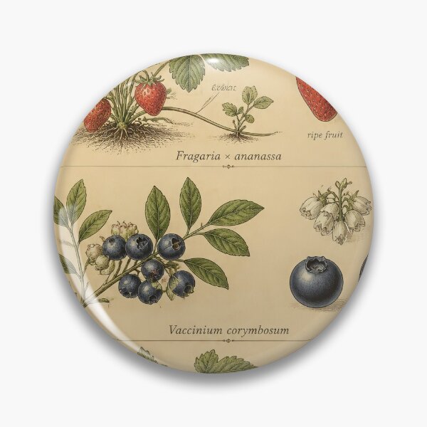 Item preview, Berry Varieties Poster | Botanical Study Strawberries Blueberries Blackcurrants designed and sold by FestivityFinds.