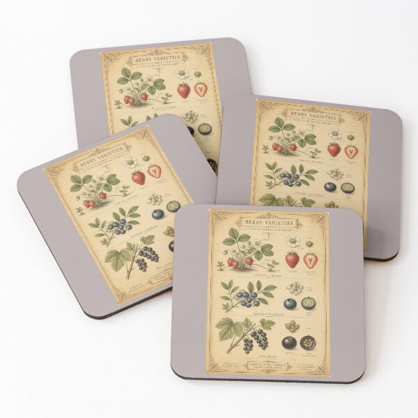 Item preview, Berry Varieties Poster | Botanical Study Strawberries Blueberries Blackcurrants designed and sold by FestivityFinds.