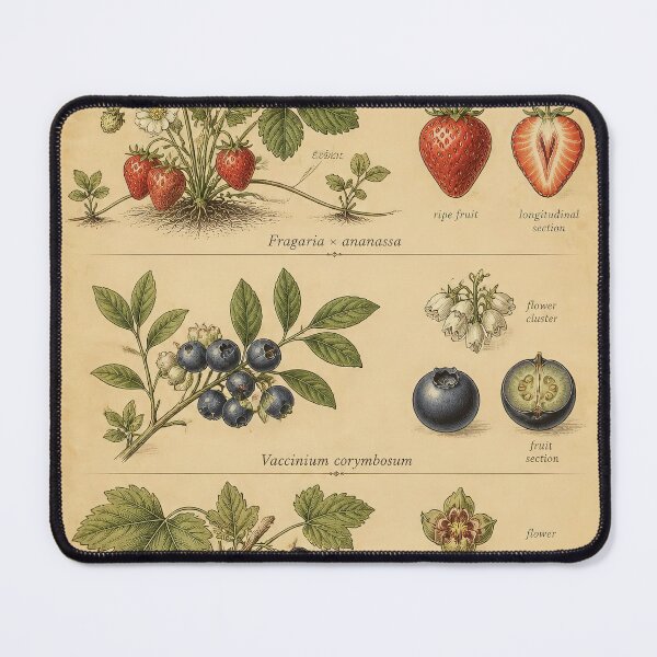 Item preview, Berry Varieties Poster | Botanical Study Strawberries Blueberries Blackcurrants designed and sold by FestivityFinds.